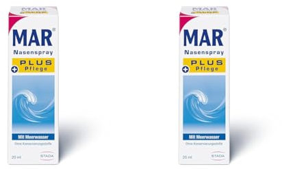 STADA MAR Nasenspray plus Pflege Nasenspray mit Meerwasser und Dexpanthenol 20ml (Packung mit 2)