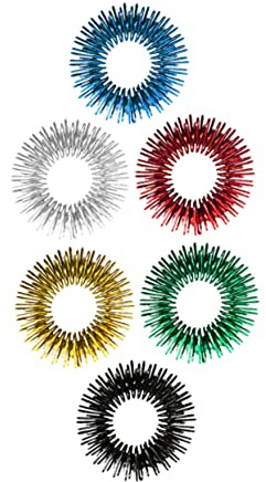 6 Stück Edelstahl Fingermassageringe als Akupressurring für Finger