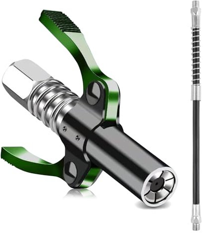 NCOALE Fettpresse Mundstück, Doppelgriff G Coupler für Fettpresse Kupplung Fettpresse für Schmiernippel mit 30cm Schlauch, für Alle Arten Von Fettpressen
