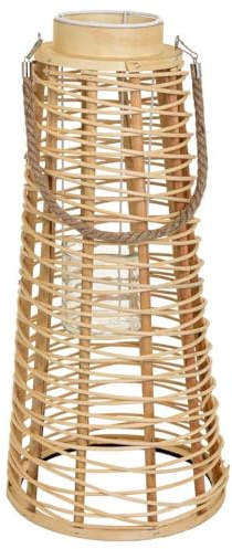 Wanderlust deco Windlicht aus Rattan, Braun