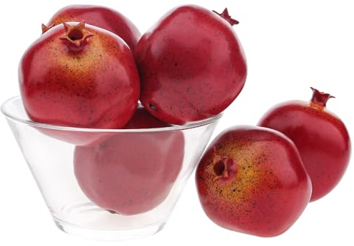 Funzhan 6pcs Artificial Pomegranate Fruit Decoration Fake Pomegranates Vivid Faux Fruits Decor Realistic Plastic Lifelike Home Kitchen Ornament Wreath Birthday Party Model
