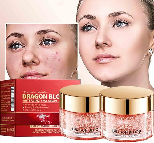 Retinol Plazenta Drachenblut Creme, Anti Aging Creme Frauen, Dragon Blood Anti-Aging Face Cream, Drachenblut-Faltenglättungs-Gesichtscreme, Dragon Blood Creme Gegen Falten Gesicht (2PC)