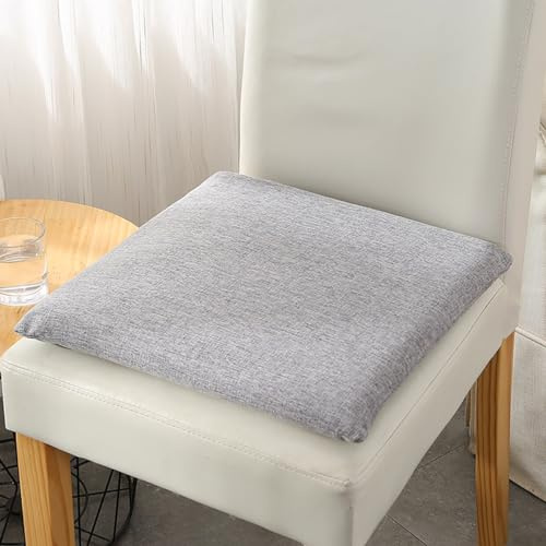 Care Spring Grau,6 Pack, Stuhlkissen Für Esszimmerstühle, Memory-Schaum-Küchenstuhl Polster Mit Silikon Unterseite, rutschfeste Sitzkissen, Atmungsaktive Leinen-Sitzmatten Für Garten-Bürostühle