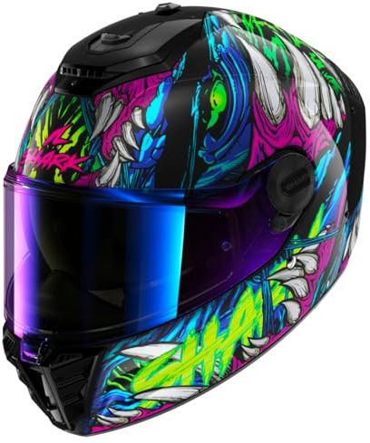 Shark Spartan RS Shaytan Helmet, black/green/blue, XS (53/54)
