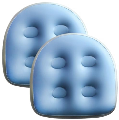 Pesoncarl 2Pcs Inflatable Booster Seat 18.5x14.6x5.9'' Spa & Back Support Inflatable Hot Tub Seat with Suction Cup Hot Tub Seat PVC Hot Tub Booster Seat for Adults, Blue, Hot Tub Accessories