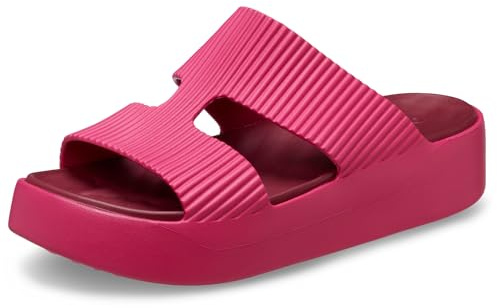 Crocs Getaway Sandalias de plataforma con correa en H para mujer, sandalias de cuña para mujer, Pitaya, 41-42 EU
