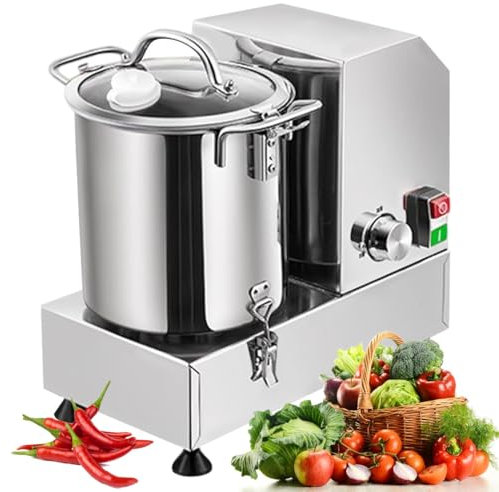moupeaktain 1800W Procesador De Alimentos Comercial, Picadora De Carne Eléctrica De 9L, Cortador De Verduras Desmontable, Picadora De Verduras De Acero Inoxidable, para Ajo Y Tomates