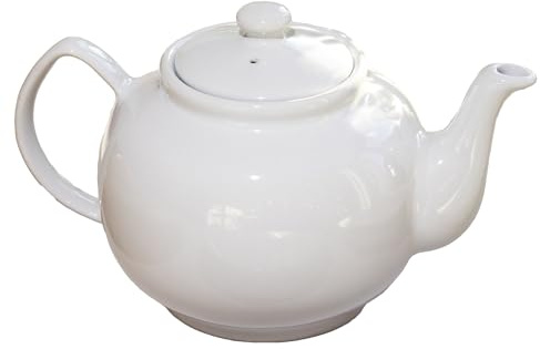 Large White Teapot 1.5 Litre 10 Cup Fine Stoneware Tea Coffee Serving Pourer Pot