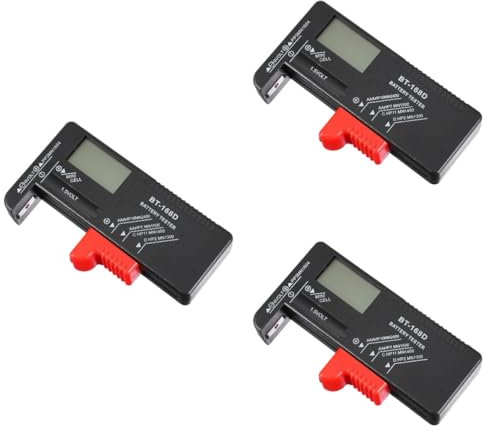 Veemoon 3pcs Portable Digital Battery Tester for Aa Aaa Button Accurate Voltage Checker Lcd Display Quick Battery Capacity Monitor