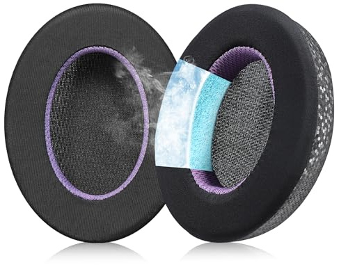 Jomwag Magic Ice Gel Replacement Earpads for Sony WH-1000XM3 - Black/Purple Ear Pads with Enhanced Comfort