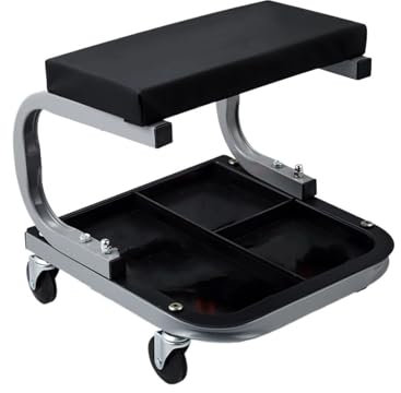 MOMOBC Mechanikersitz, Mechanikerhocker, 250 Pfund, rollender pneumatischer Rollbrett, Garagen-/Werkstattsitz, gepolsterter rollender Werkstatthocker, Werkstatthocker (verstellbar)