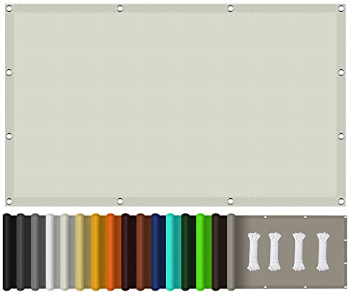 Baldacchino impermeabile da giardino, 6 x 6 m, protezione UV al 98%, vela ombreggiante per patio, cortile, barbecue, feste, include corda color avorio