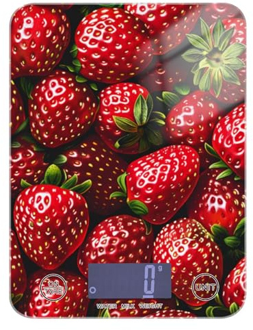 Balance de cuisine rouge fraîche pour aliments essentiels de cuisine 5 kg/5 g petite balance numérique avec 4 unités pour (utilisateur) (utilisateur) (utilisateur) (utilisateur) (utilisateur) báscula