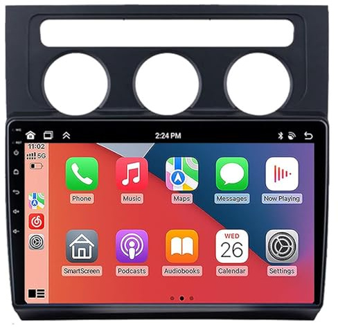 DPBXQ 9 Android 12 2 Din Autoradio Bluetooth Main Libre avec pour Touran 1 2003-2010 Poste Radio Voiture Soutient USB FM AM Carplay HD Multi-Touch Écran,K1 4 Core WiFi 1G+16G