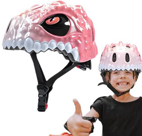 Casco da bicicletta per bambini, con bordo di sicurezza regolabile, leggero, resistente agli sport, per ragazze, equitazione, skateboard, scooter
