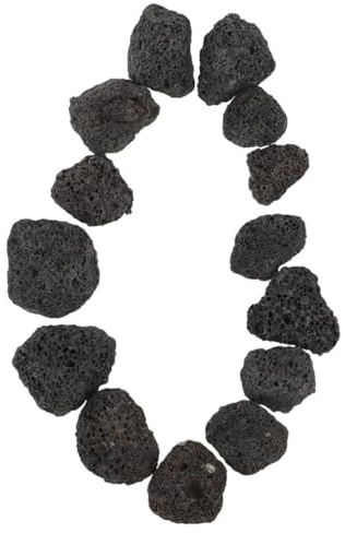 SOLUSTRE Schwarze Natürliche Vulkansteine Packung Poröse Dekosteine für Aquarium Teich Garten Pflanzen Sauerstoffstein Geeignet
