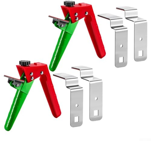Adjustable Cabinet Drawer Fixing Clamp with Installation Tool Kit for Drawer Front Panels and Cabinet Repair - Stainless Steel Construction with Red and Green