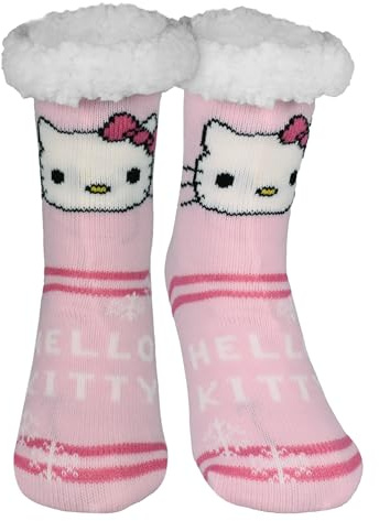 United Labels Hello Kitty strumpor – hemmastrumpor för damer gosiga strumpor fluffiga vinterstrumpor varma damstrumpor rosa, ROSA, 39-42 EU