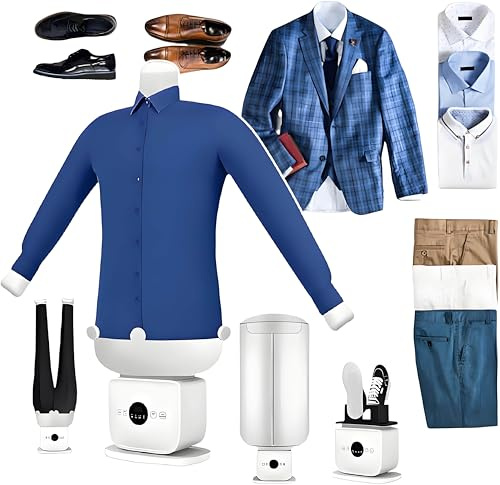 CYMYYDS Automatic Ironing Machine, 1400W Vertical Steam Closet for Clothes, Portable Electric Clothes Dryer, Inflatable Shirt Ironing Machine, 8 Minutes Quick Ironed Dry