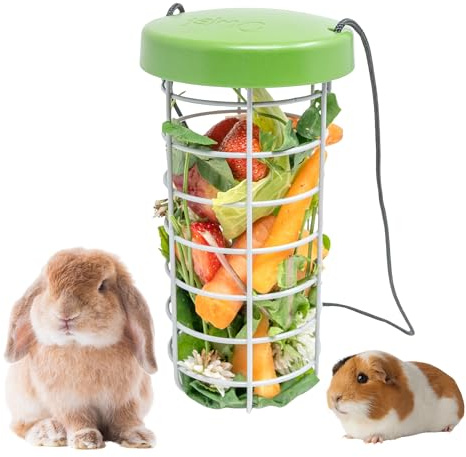 Omlet Caddi Rabbit Treat Holder | Strong and Durable Hay Rack for Small Animals | Interactive Toy | Attaches Easily to Any Rabbit Run | Durable Welded Steel Food Dispenser