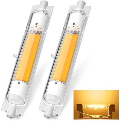 ACAATVE R7S LED 118mm Dimmbar | 30W R7S LED Lampen Ersatz für 300W Halogenstab, Led 118mm Warmweiß 3000K 3000LM, Kein Flackern, 360°Abstrahlwinkel für Stehlampe Wandleuchte Deckenfluter, 2er Pack