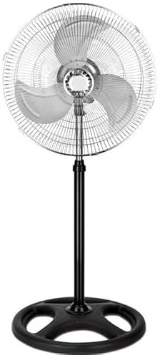 DK HOME Ventilador de Pie 45.7 cm, 70W, 3 Velocidades, Altura Regulable, Oscilación 120°, Negro, Moderno