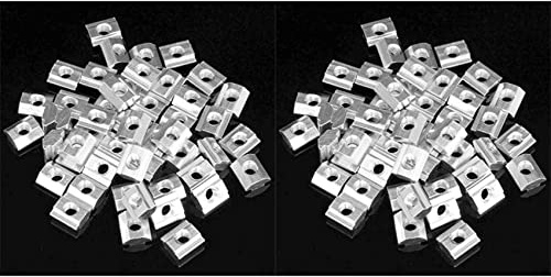 Tacdas 100pcs M5 T Tuerca de deslizamiento Zin-carbono galvanizado T Tuerca deslizante de perfil de aluminio 2020