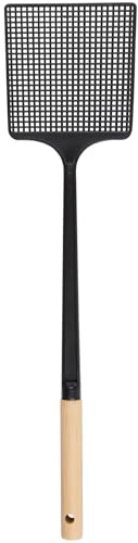 Fliegenklatsche Schwarz 46 cm Mit Bambusgriff Stabile Mückenklatsche Moskitoklatsche