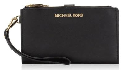 MICHAEL KORS Damen 35F8TVW0L-001 Reisezubehör-Brieftasche, Schwarzes Saffiano