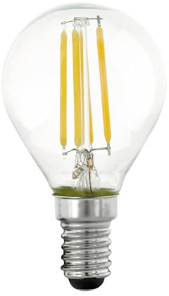 Eglo LED E14 graduellement dimmable, ampoule classique pour éclairage rétro, 4 watts (équivalent 40 watts), 470 lumens, LED E14 blanc chaud, 2700 kelvins, ampoule LED, ampoule Edison P45, Ø 4,5 cm