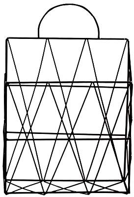 Wankd 1PCS Magazinhalter, Zeitungshalter, Metalldraht Magazin Zeitungshalter Wand hängend Zeitschriftenständer Feilenhalter dekorativen Lagerbehälter Veranstalter (Schwarz)