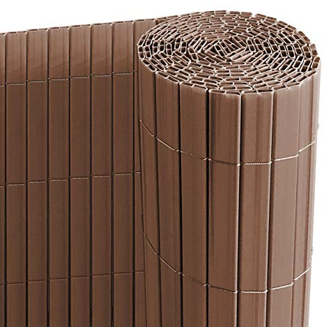 Ribelli® PVC Sichtschutzmatte mit Steg, extra stabil Sichtschutzzaun Sichtschutz Zaun Balkon Windschutz (100 x 500 cm, braun)