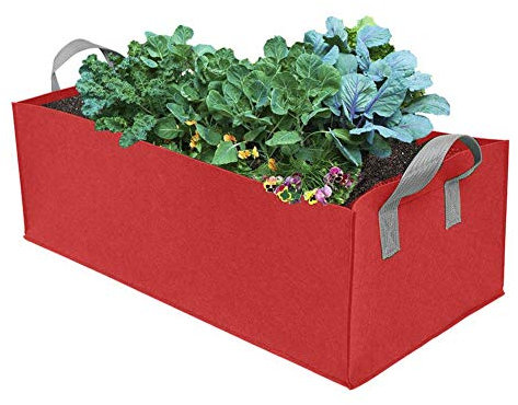 Mintice réutilisable Grand Sac à Plantes Sac de Culture pour légume Plantation Croissance latérale Pots récipient Jardin pour Pomme de Terre, Tomate, Carotte Rouge (60 * 30 * 20cm)