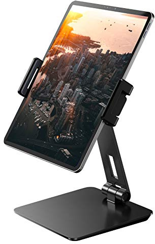 Maxonar Tablet Ständer iPad Ständer Aluminiumlegierun Verstellbar iPad Halterung Halter,360 Grad,Faltbar,Kompatibel mit iPad9/iPad Air 4/5/iPad Pro/iPad mini 6 Galaxy Tab S8,Surface(4-14Zoll)–Grau