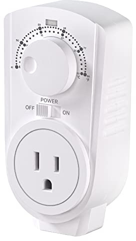 EconoHome Adjustable Thermostat - Universal Plugin Heating & Cooling Thermostat - Compatible with Most EconoHome Wall Mount Space Heaters