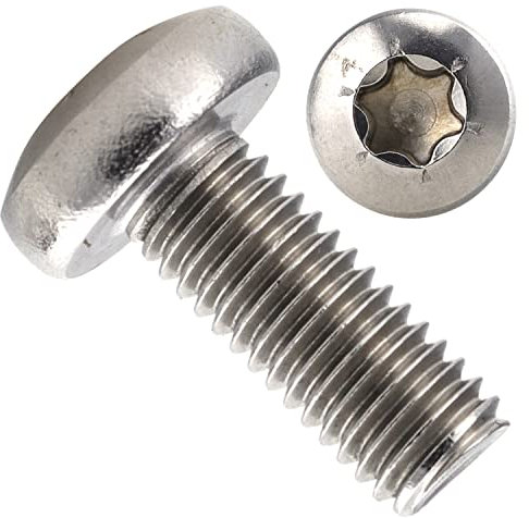 OPIOL QUALITY® Linsenschrauben und Innensechsrund (TORX) DIN 7985 / ISO 14583 M6x16 mm aus Edelstahl A2 V2A (4 Stück) Linsenkopfschrauben TX Vollgewinde