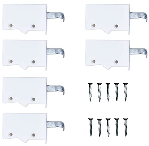 6x sossai® Dexo Schrankaufhänger | Aufhänger + Schrauben Set | Farbe: Weiß | Wandhalter, Schrankträger, Schrankhalter für Küchen-Hängeschränke