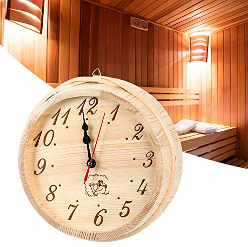 Niiyen Wooden Sauna Clock Steam Room Timer- Simple Wall Timer Sauna Accessory for Home Spas Decor - Analog Clock
