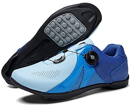 Sebasty Reiten Non Lock Rotating Shoesfahrradschuhe für Herren Anwendbar Rennrad Reitschuhe Damen Kompatibel Indoor Outdoor Non-Lock Pedal Bike Schuhe,Blue-45