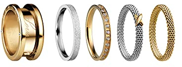 BERING Damen Ring in glänzendem gold - Arctic Symphony Collection aus Edelstahl - Symphony-Set-E