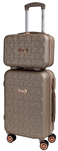 CABIN GO 5591 Set 2 Valigie Trolley Viaggio Rigide ABS, Bagaglio a Mano e da Stiva, Trolley rigido con ruote girevoli 55x40x20 e Bagaglio a Mano rigido 35x27x16