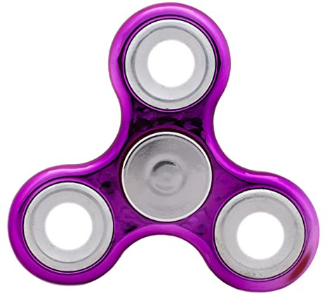 Toyland® Fidget Hand Spinner – Linderung von Stress und Angst – 38 Designs zur Auswahl (Metallic Purple & Silver Rings)