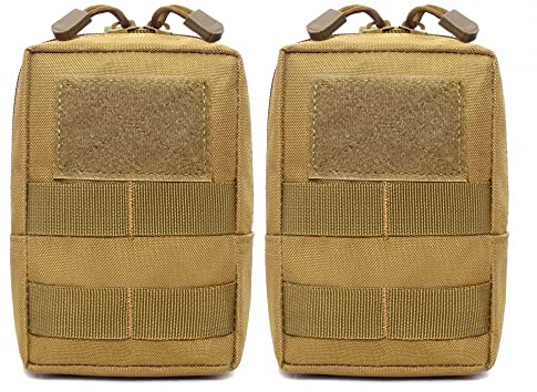 DONGKER Lot de 2 Sacs de Ceinture Tactique, Pochettes Molle en Nylon 1000D pour Harnais Tactique pour Voyages en Plein Air, L'alpinisme, Camp