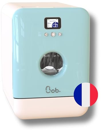 DAAN TECH Bob - Lave-vaisselle Compact 3 Couverts Encastrable - Pose Libre, Avec Réservoir, Portable - Séchage Naturel - Assiette 29 cm - Origine France Garantie