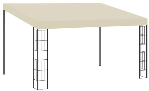 CIADAZ Wand-Pavillon, Faltpavillon, Pergola, Partyzelt, Standmarkise, Sonnenzelt, Garten Pavillion, Grillpavillon, 3x4 m Cremeweiß Stoff