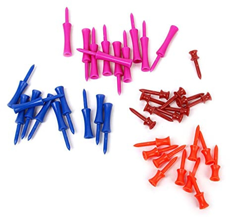 Supvox 40 Stück Golf Tee Stufen T-Stücke Kunststoff ABS 4 Größen 11–78mm Rosa Blau Orange Rot