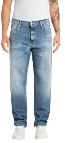 Replay Herr Relaxed fit Jeans Kyran originalkollektion, 009 medium blå, 31W / 32L