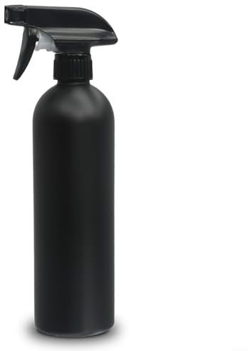 Drhomeam 500ML Black Plastic Cleaning Spray Bottle Refillable Empty Spray Bottles for Hair Care,Essential Oils,Plants,Kitchen Cleaning