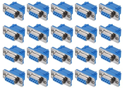 sourcing map Conector D-sub DB9 hembra de 9 pines hembra de puerto serie para equipos mecánicos CNC, 20 unidades