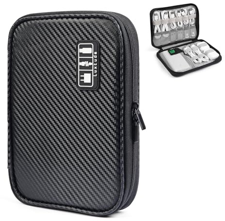 Luxtude Elektronischer Organizer, doppellagige Reisetasche, tragbare Kordel-Organizer, Reisetasche für Kabelaufbewahrung